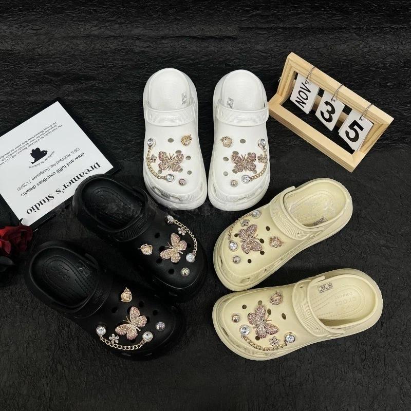 Fashionable Shoe Accessory Set, with a Shoe Chain Clasp, Removable, Suitable for Sandals and Flip-flops.