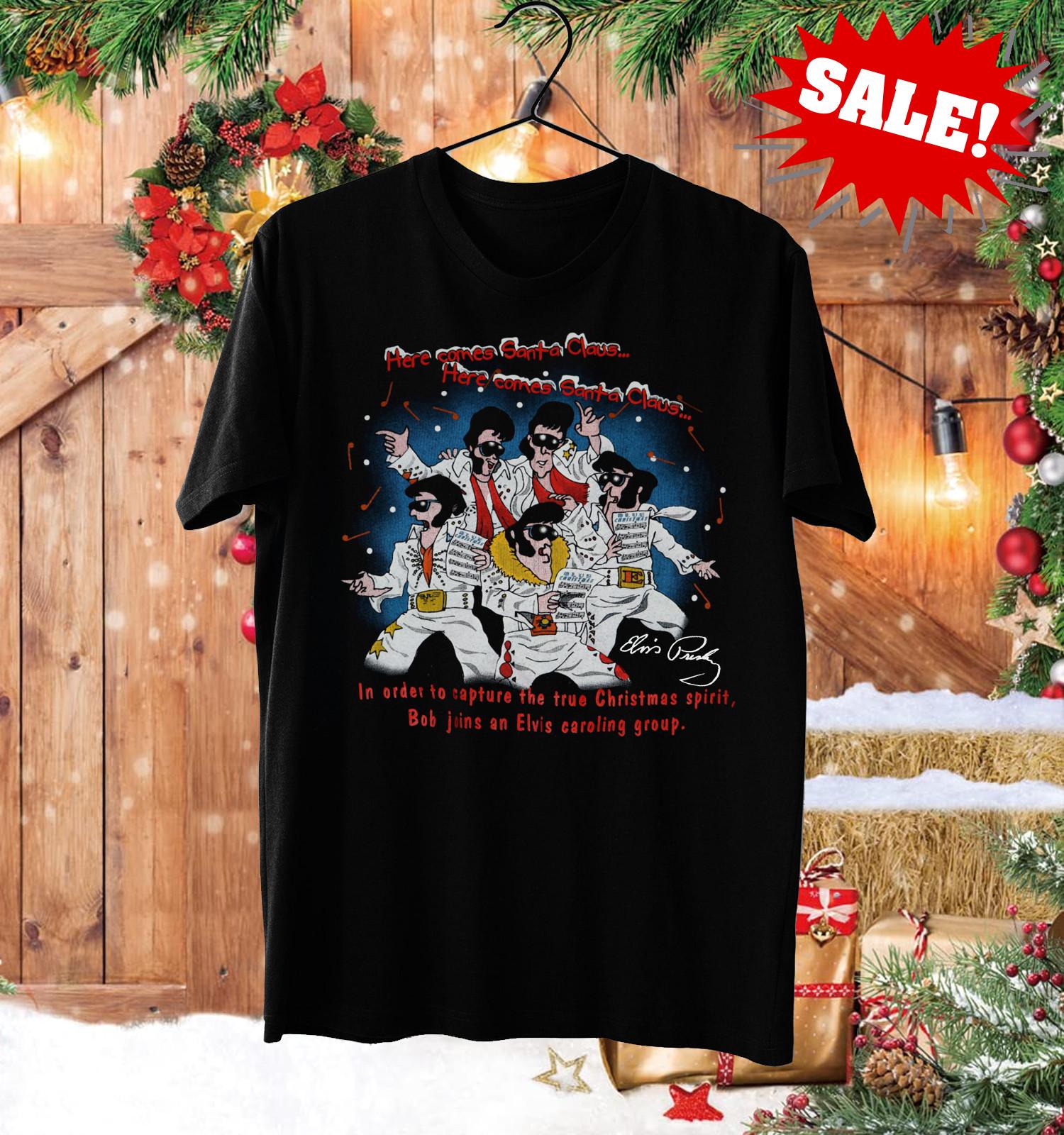 Happy Holiday Elvis Presley Merry Christmas Shirt Black Unisex S-5XL PP2426 XXXXL