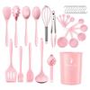 Non-Slip Silicone Cooking Set: High-Temp Resistant Soup Ladle, Stir-Fry Spatula, and Pot Spoon