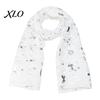 Stylish Festive Pattern Shawl Christmas Theme Scarf for Women, Glitter Sparkly Foil Reindeer Cozy Holiday Gift Women Print Scarves, Lightweight