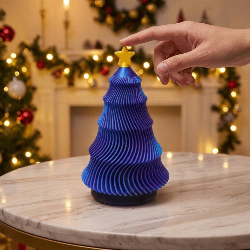 Plastic Rotating Christmas Tree Decoration Colorful Star Top Christmas Tree Office