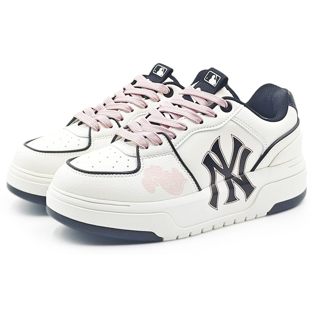 MLB Scarpe da Skateboard Basse Resistenti all'Abrasione con Rivestimento Spesso Unisex Rosa Bianco 3ASXCA12N-50WHS(Team1284- )