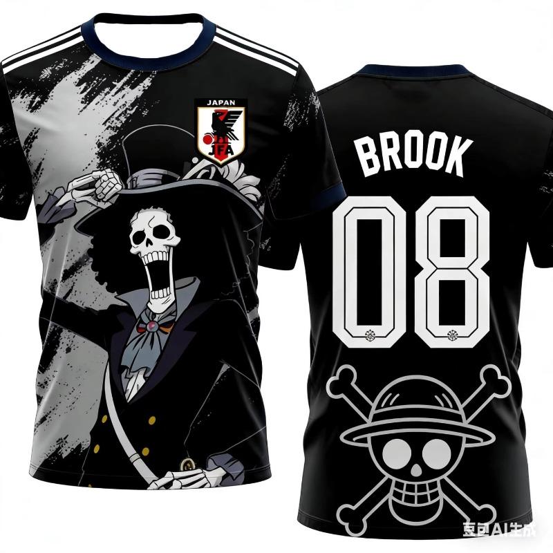 Summer Japan One Piece Luffy Football Jersey Men T-shirt Football Special Jersey Adult Men's Qu