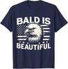 Bald Is Beautiful USA Bald Eagle American Flag Shirt Unisex T-Shirt