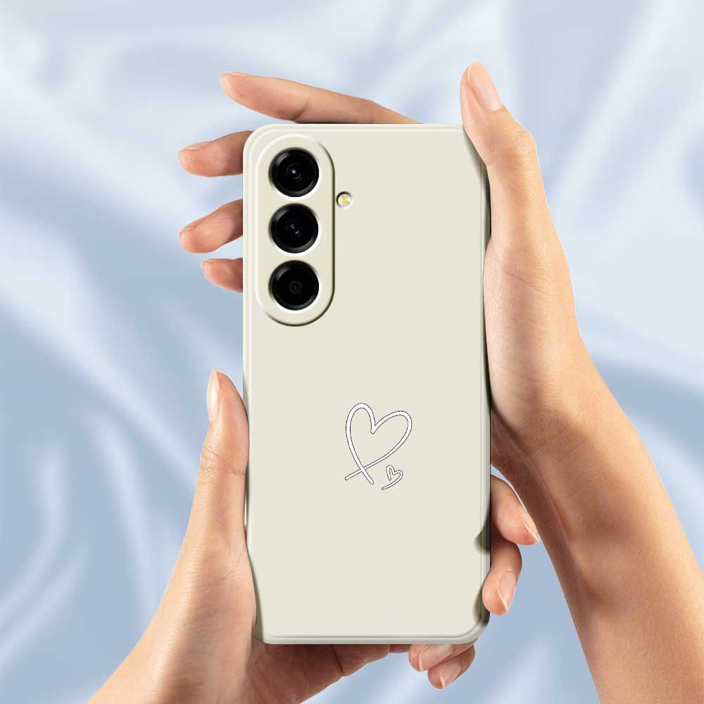 For Samsung Galaxy A56 5G Case White Love Pattern Printing Straight Edge TPU Phone Back Cover