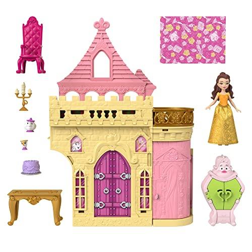Mattel Disney Princess Belle and the Castle (Stackable Castle Series! Mini Doll) [Dress-up Doll, Castle] [House and Accessories Included] [Ages 3+] [G