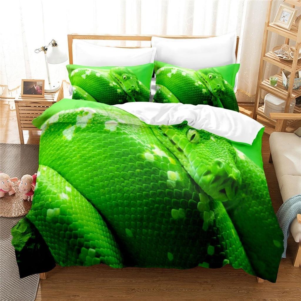 New Authentic A-class 3D Wealth Snake Animal Bed Sheet And Duvet Cover, Four Piece Set, Winter Thick Style, Brushed For Two