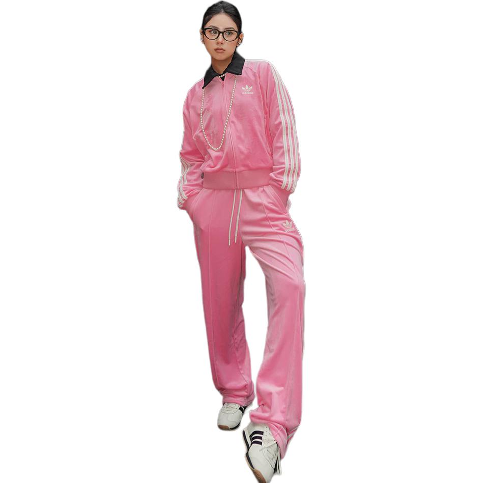 Adidas Originals X Feifei Ruan FW23 Classic Retro Velvet Track Jacket Women Outerwear Pink IX4223