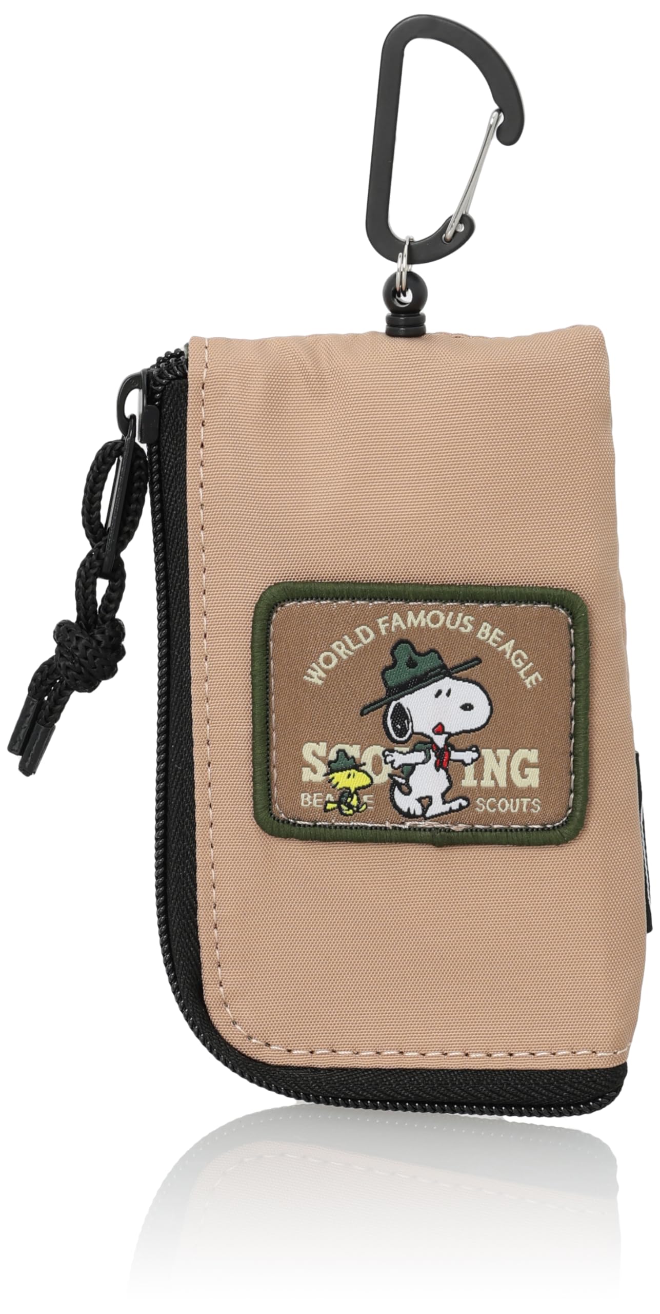 

Snoopy Key Pass Key Key Commuter Pass Smart Key Cute Beige Case, Case, Pouch, Reel, Carabiner, Hook, Case, Eco-Friendly R-PET Fabric, Case, Car,