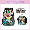 Conjunto de Mochila Roblox para Crianças Com Estampa de Desenho Animado Para Escola e Viagem