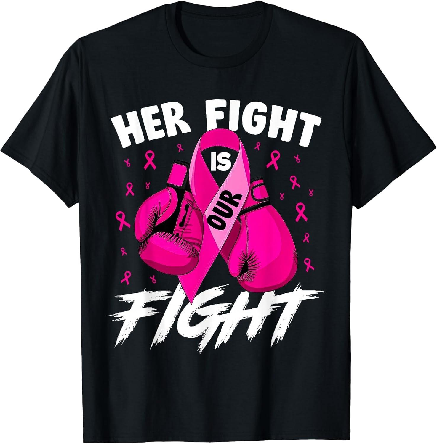 

Breast Cancer Her Struggle Is Our Struggle Tshirt In October we wore a blouse with a pink ribbon pattern S