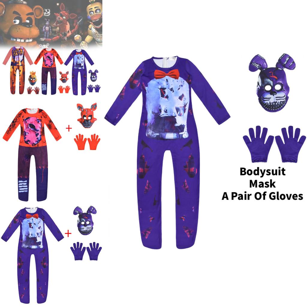 Five Nights At Freddys Kids Role Play Outfit With Milk Silk Material For Holiday Events