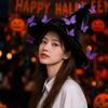 Colorful Halloween Witch Hat Party Props Velvet Butterfly Wizard Cap Cosplay Accessories Halloween Black Cap Halloween Party