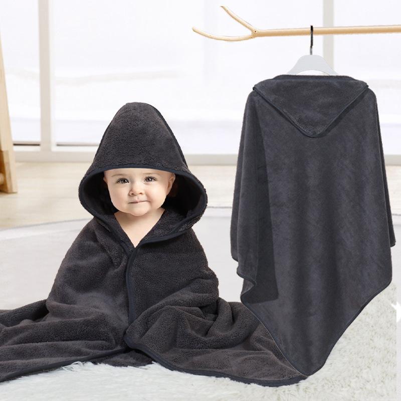 New Spring and Autumn Baby Newborn Swaddling Baby Wrapping Towel Cute Cartoon Cuddle Coral Velvet Hooded Bath Towel