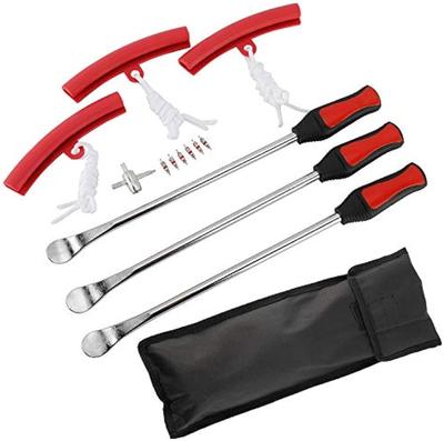 Tire Spoon Lever Irons Tool Kit Include 3 Tire Spoons, 3 Rim Protector, 1 Valve Tool, 6 Valve Cores Professional Tire