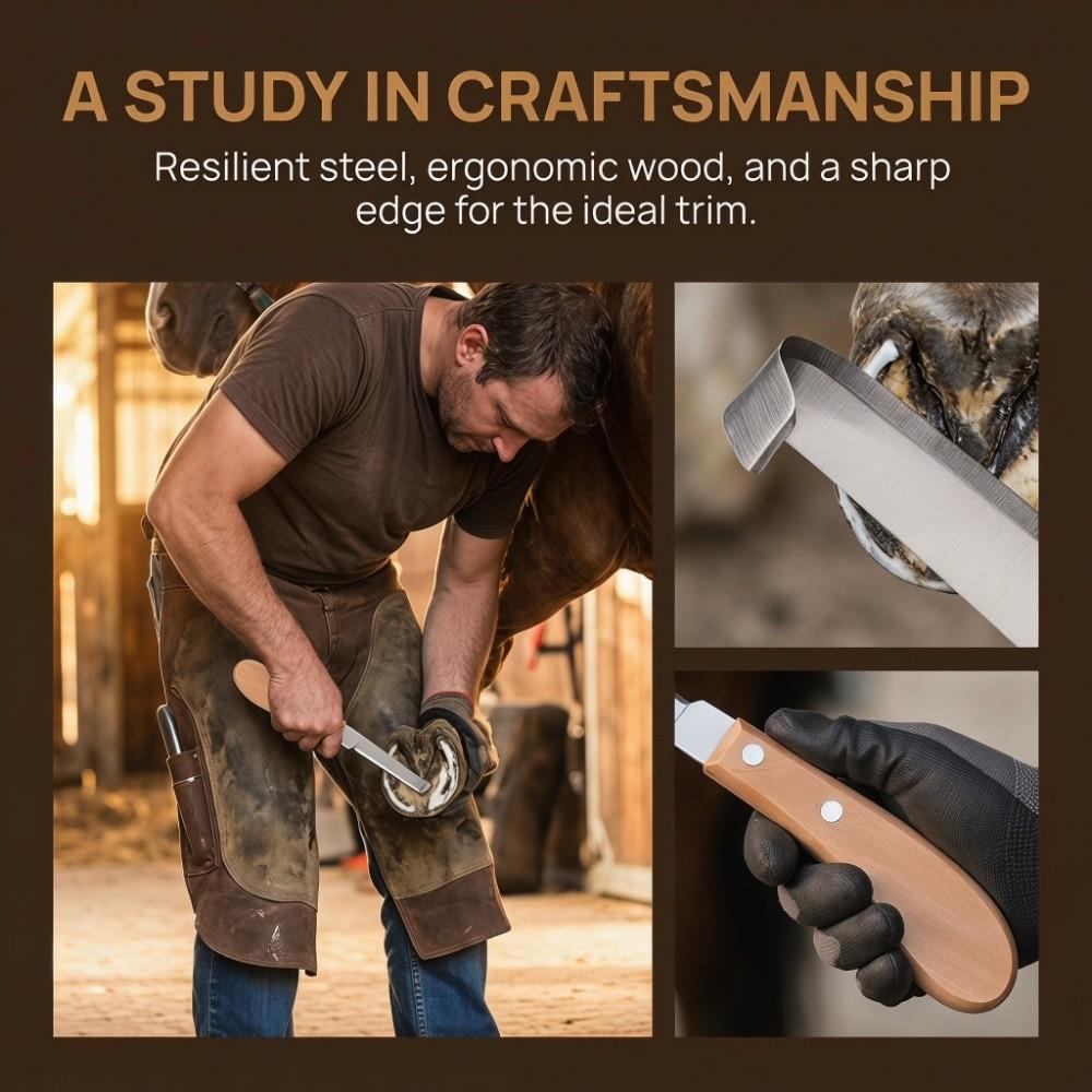 Stainless Steel Hoof Trimming Tool Wooden Handle Cattle Hoof Tool Livestock Caretakers