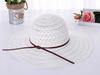 Summer Foldable Cotton Beach Bow Sun Hats For Women Fashion Floppy Elegant Beach Visor Hat Ladies Lace Hollow Straw Hat