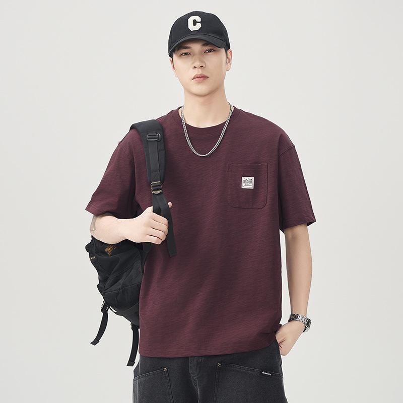 

Свободная хлопковая футболка большого размера с короткими рукавами, мужская летняя новинка, американская ретро, с круглым вырезом, повседневный топ 4XL