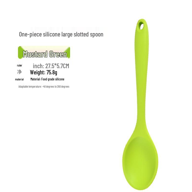 Integrated Silicone Cooking Spoon Set - Non-Stick, Multi-Purpose Rice, Seasoning, Soup, Wok, and Stir-Fry Spoons.