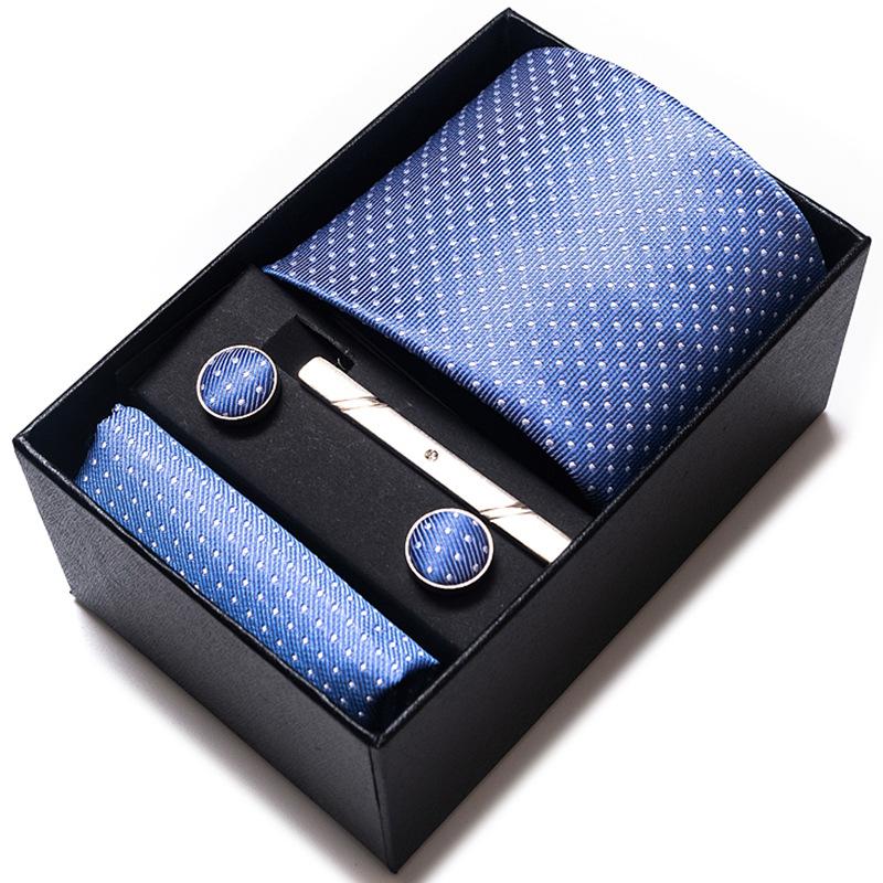Gift Box Men'S 8Cm Tie Business Dress Jacquard Yarn Business Career Tie Set Men