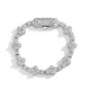 10Mm Full Diamond Zircon Star Cross Bracelet Temperament Shining Men'S Hip Hop Rapper Jewelry