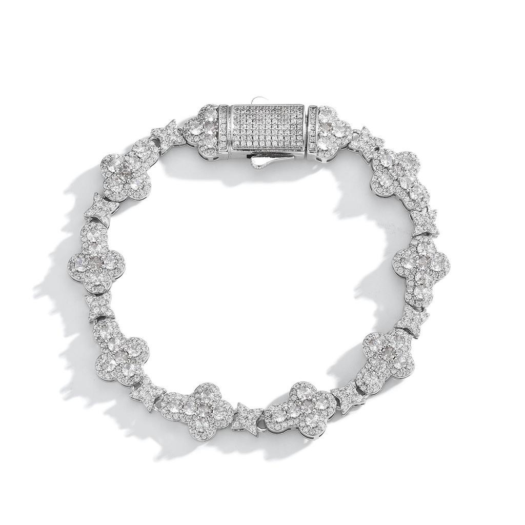European and American 10mm Full Diamond Zircon Star Cross Bracelet, Elegant Men's Jewelry 2026