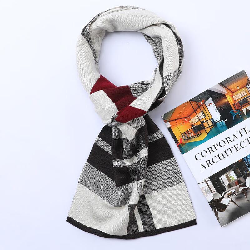 Hengyuanxiang 2024 Unisex Plaid Wool Blend Scarf