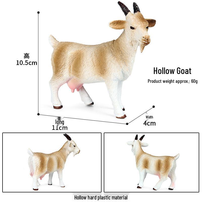 Cross-Border Animal Toy Set: Sheep, Cow, Horse, Donkey, Goat, Poultry Plastic Models