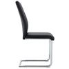 Dining Chairs, Black PU Material, Set of 2. Chair Legs, Silver Metal. Offices, Restaurants, Kitchens, Conference Rooms and Other Environments.