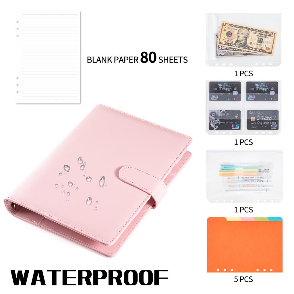 A5  With 80 Sheet Inner Line PU Leather DIY Binder Notebook Cover Diary Agenda Planner Paper Cover School Stationery