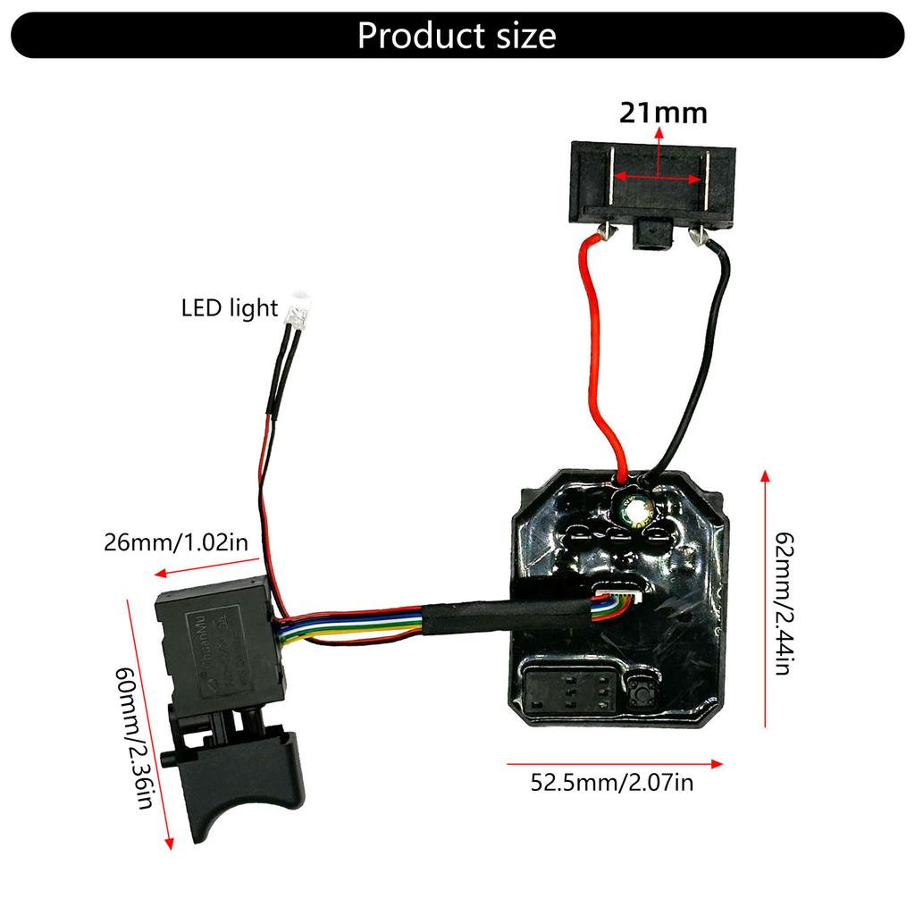 Black Electric Wrench Controller Board 02651 8 Wire Speed Switch Drive Brushless Lithium Electric Wrench Motherboard