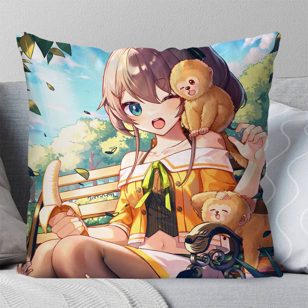 Natsuiro Matsuri Anime Hhololive Pillow Case Fashion Square Pillowcase Bedroom Sofa Room Ins Decoration Leisure