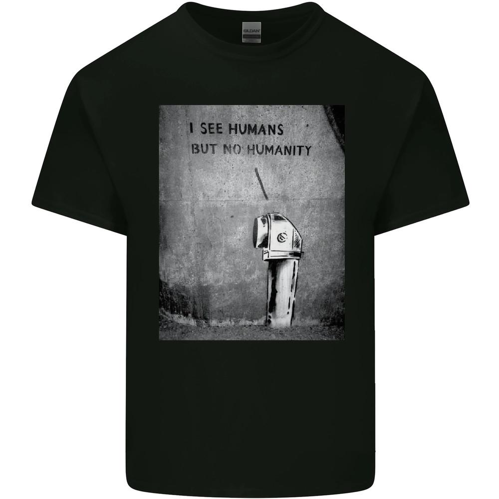 Я вижу людей, но не человечность Арт Бэнкси Мужская хлопковая футболка Топ Унисекс футболка XL