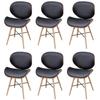 Day and Night - Day and Night Dining Chairs 6 Units Curved Wood and Synthetic Leather