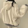 Women's Winter Coat Fleece Lined Reversible Parka Jacket Hooded Zip-Up Coat with Pockets Casual Warm Outerwear