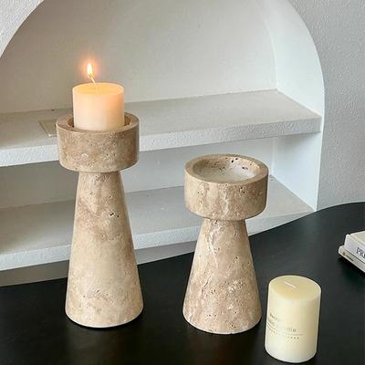 Modern Simple Stone Candlestick Home Living Room Marble Candlestick Luxury Design Ornament Decorative Accessories Funny Gifts