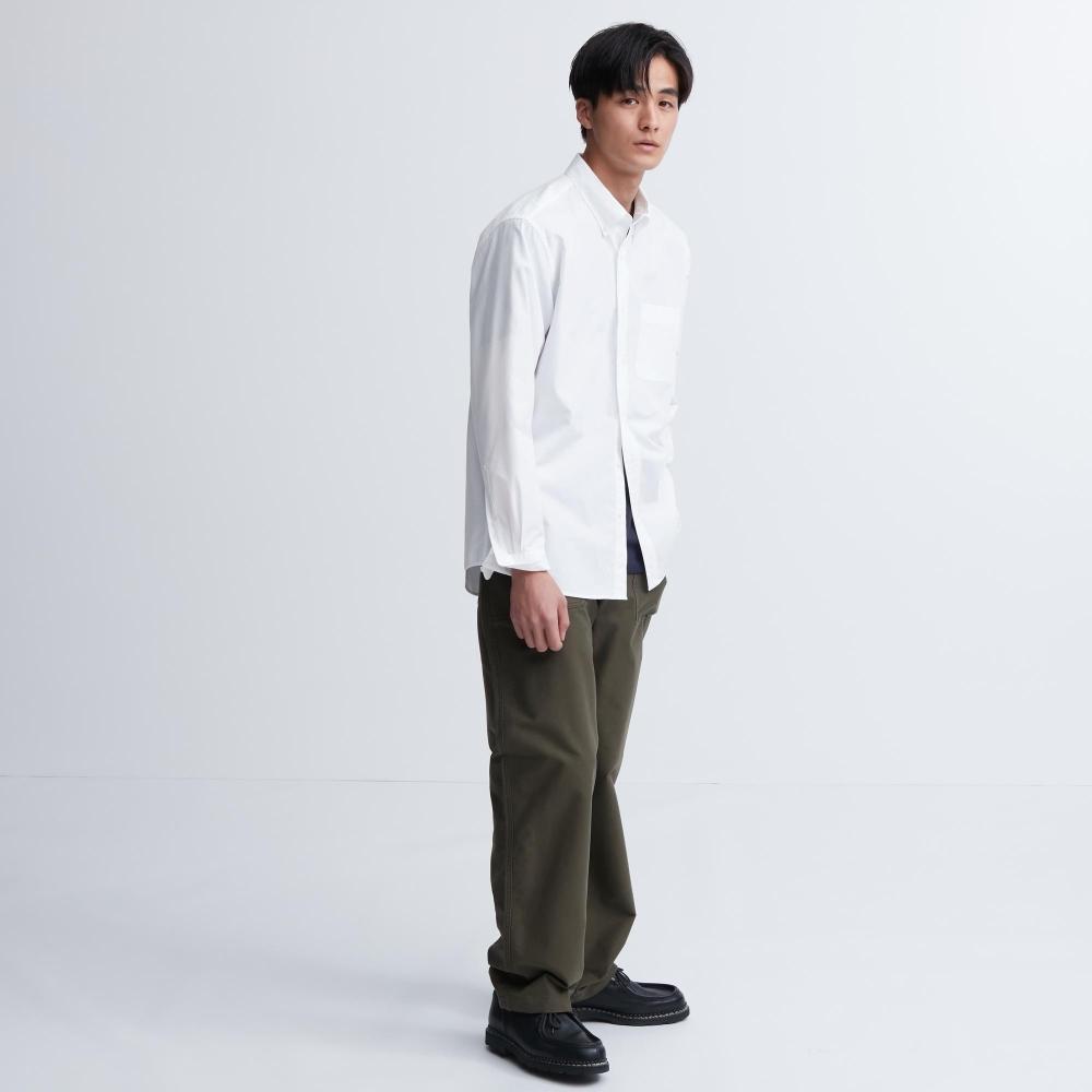 Uniqlo Japan Extra Fine Cotton Broadcloth Shirt  Button Down Collar  Long Sleeves 