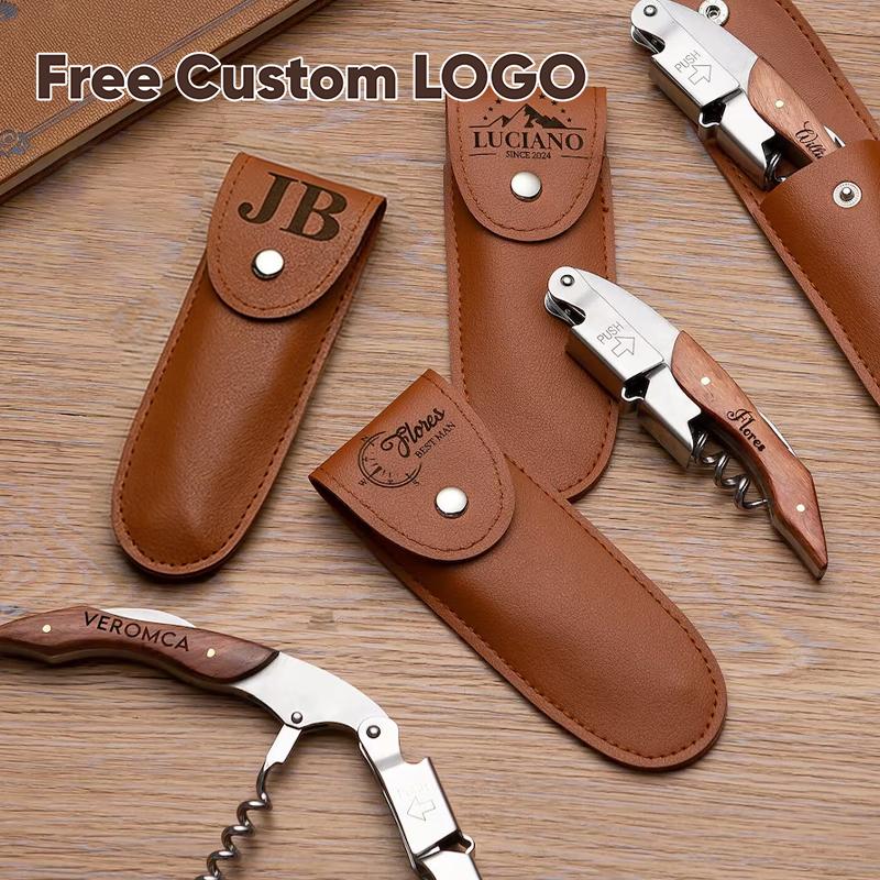 Kostenloser Personalisierter Korkenzieher Gravierter Weinöffner Mit Etui Holzgriff Flaschenöffner Vatertag Geburtstagsgeschenke Männergeschenk
