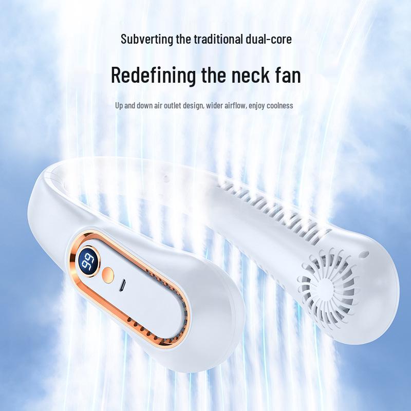 USB Rechargeable Bladeless Neck Fan - Portable, Personal, and Hands-Free