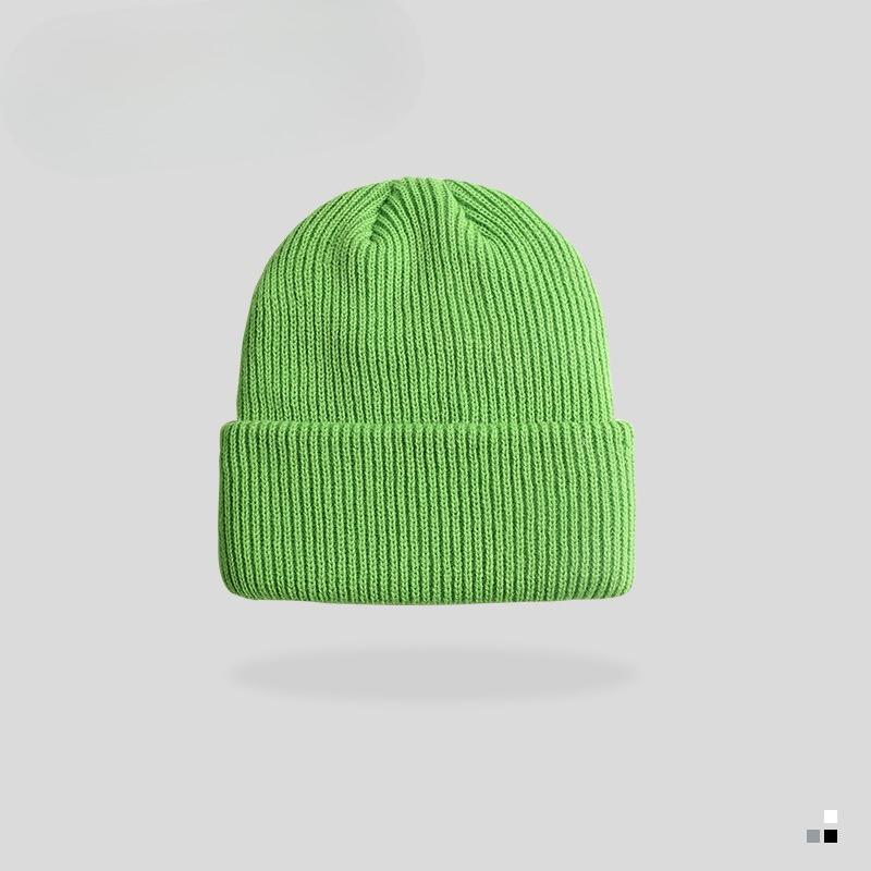 Hat Knitted Hat Women's New Curled Solid Color Cold Hat Autumn and Winter Ear Protection Warm Knitted Hat Casual Pullover Hat