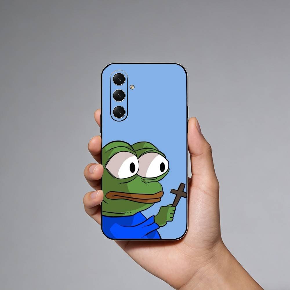 P-Pepe The Funny Frog Phone Case For Samsung Galaxy A73,A21s,A22,A31,A52,A53,A71,A41Soft Black Shell