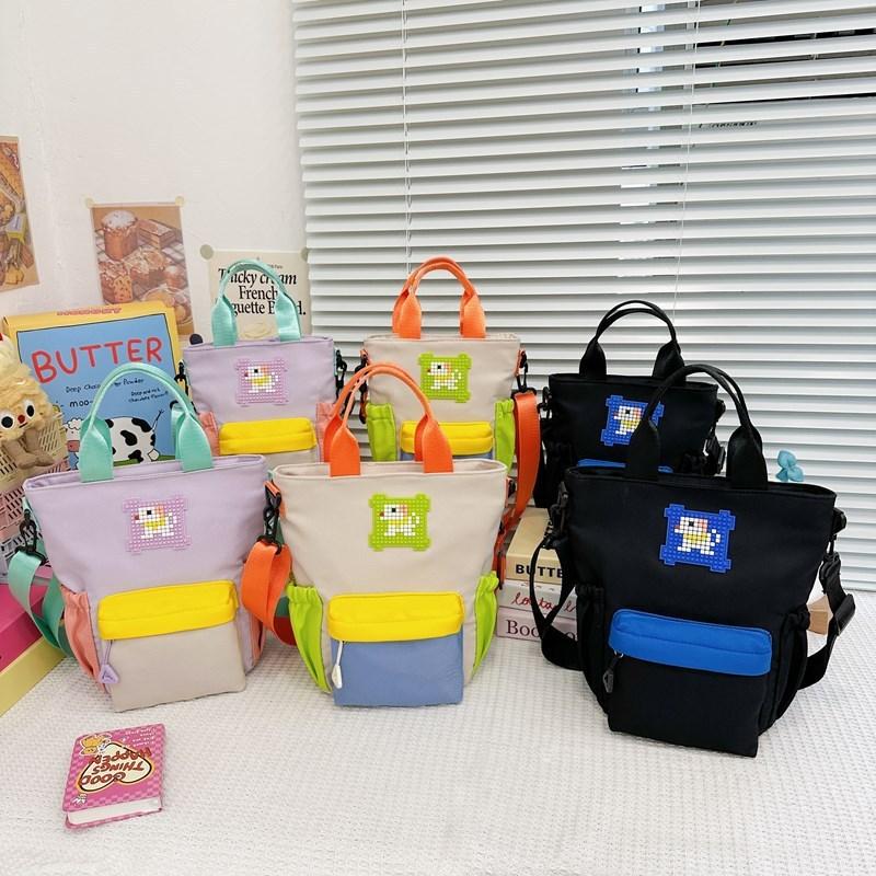 Kid Parent Color Block Crossbody Bag Nylon Breathable For Outdoor Daily Use