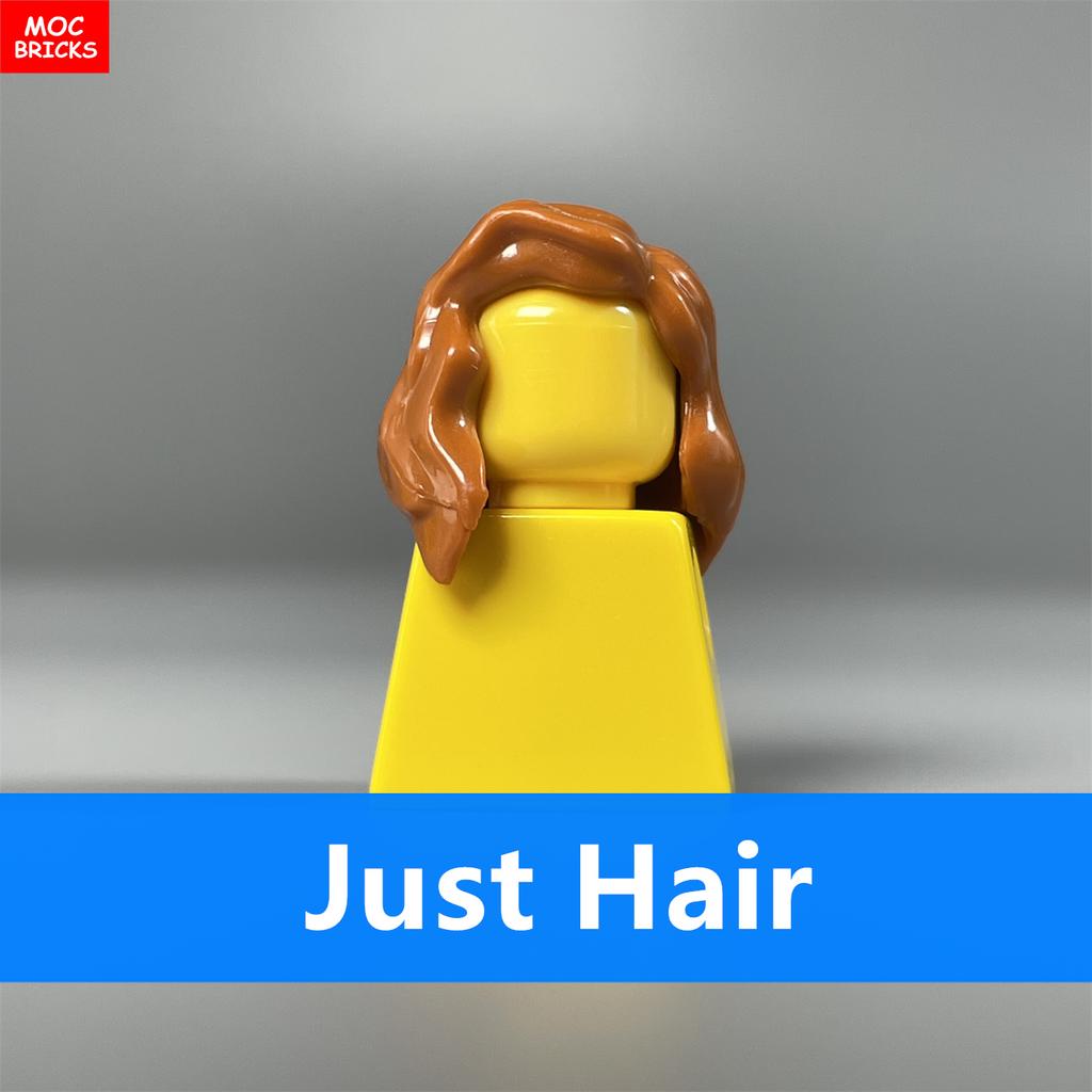 10pcs MOC Bricks Female Girl Hairs 1014 Women's Light Purple Medium Hair 4cm Figure Parts Accessories DIY Building Blocks Toys