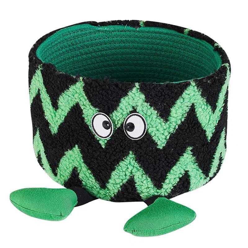 

Cute Little Monster String Storage Basket with Large Capacity, Small Watermelon-shaped Tabletop Creative Ornament зелёный