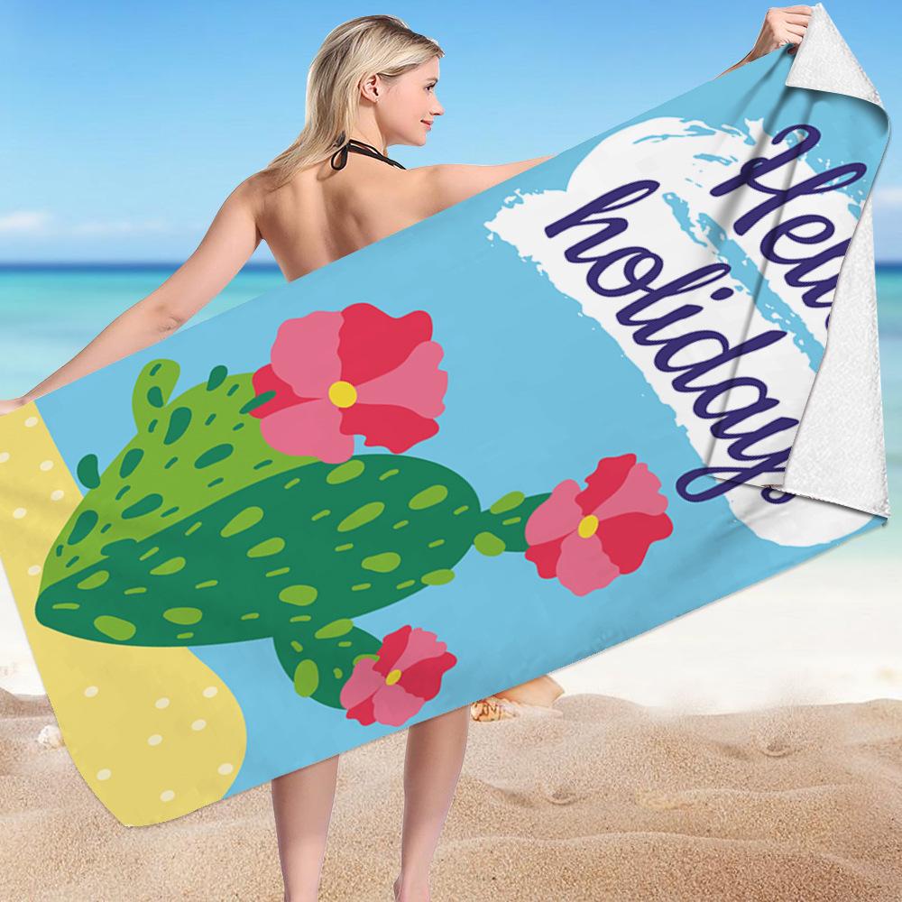 Summer Fruit Collection Digital-printed Polyester Superfine Fiber Double-sided Fleece Beach Vacation Bath Towel, Beach Towel