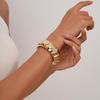 Interlocking Ring Open Bangle - European & American Light Luxury Design for Women