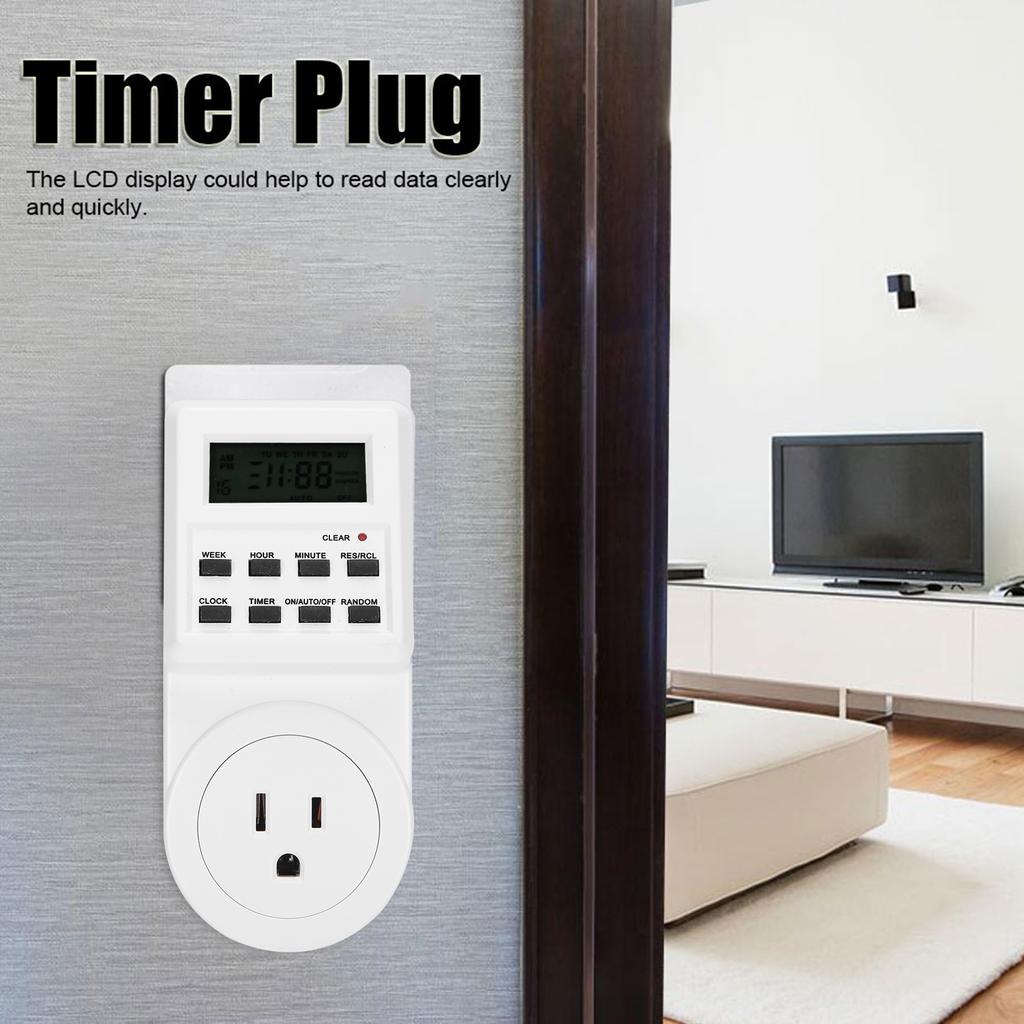 Timer Switch Plug Intelligent Programmable Outlet Timer Socket for Electrical Appliance(TST01US Plug )