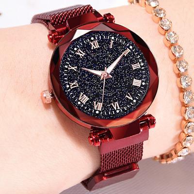 Reloj Mujer moda damska Starry Sky zegarki dla kobiet sukienka klamra magnetyczna pasek z siateczki zegarek kwarcowy Zegarek Damski