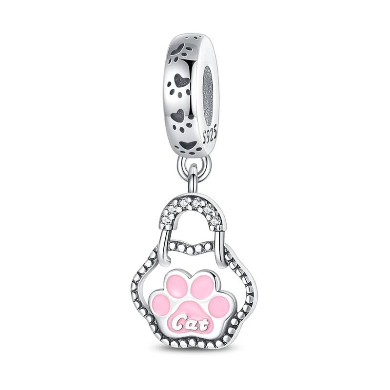 Copper Teacup Cat Lovely Paw House Pet Pendant Charm Bead Charms Bead Charms Compatible With Authentic Bracelets Fine Do It Yourself Birthday Jeweller