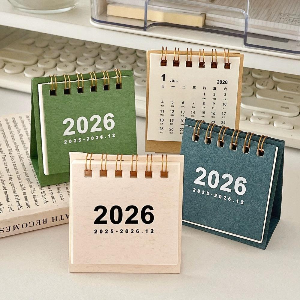 Mini Simple Paper Desk Calendar Creative Portable Spiral-Bound Calendar For Time Planning Notebook Desktop Ornament